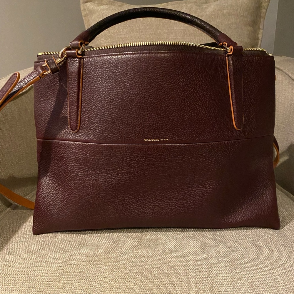 Coach Large Borough Oxblood Handbag